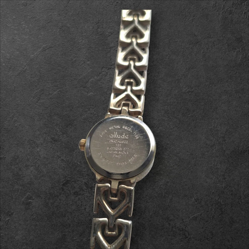 Vintage Allude Gold Watch w/ Heart Link Bracelet Requires Battery Slightly Worn